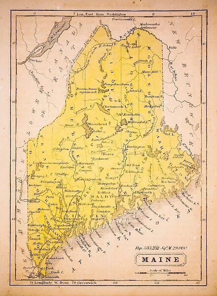Maine 1852 Map