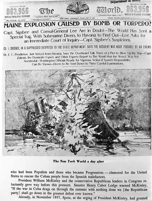 Framed Print : Maine Explosion Headline in the New York World Framed Print : Maine Explosion Headline in the New York World