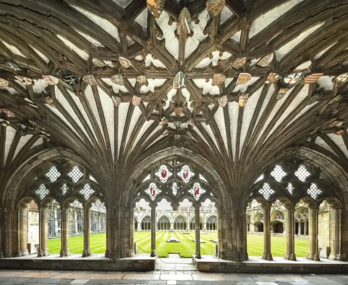 Framed Print : Majestic tracery details in Canterbury Cathedrals Gothic cloister in Canterbury, Kent Framed Print : Majestic tracery details in Canterbury Cathedrals Gothic cloister in Canterbury, Kent