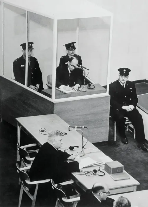 Framed Print : Major Adolf Eichmann During Israeli Trial Scene Framed Print : Major Adolf Eichmann During Israeli Trial Scene