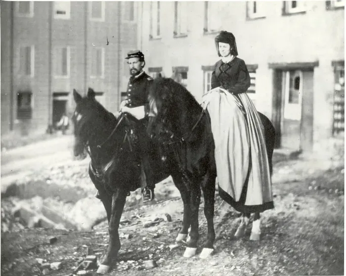 Framed Print : Major Belle Reynolds & Husband On Horses Framed Print : Major Belle Reynolds & Husband On Horses