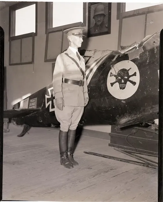 Framed Print : Major General Frank Parker Inspects Plane Framed Print : Major General Frank Parker Inspects Plane