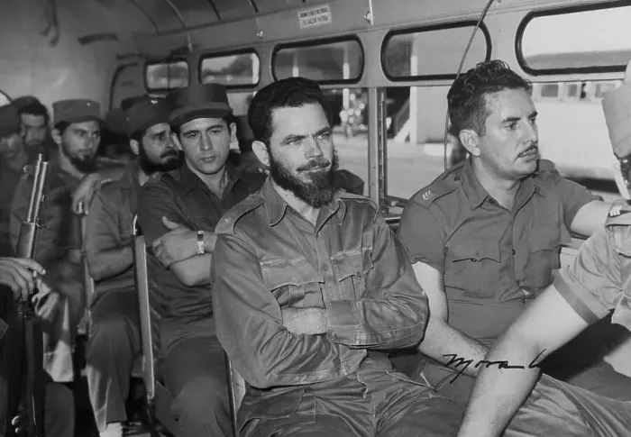 Framed Print : Major Huber Matos Riding in Bus with Others Framed Print : Major Huber Matos Riding in Bus with Others