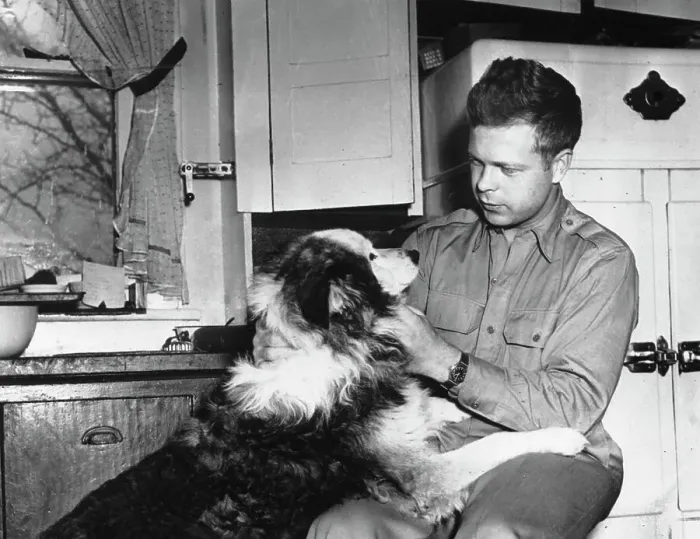Framed Print : Major Richard With His Dog Framed Print : Major Richard With His Dog