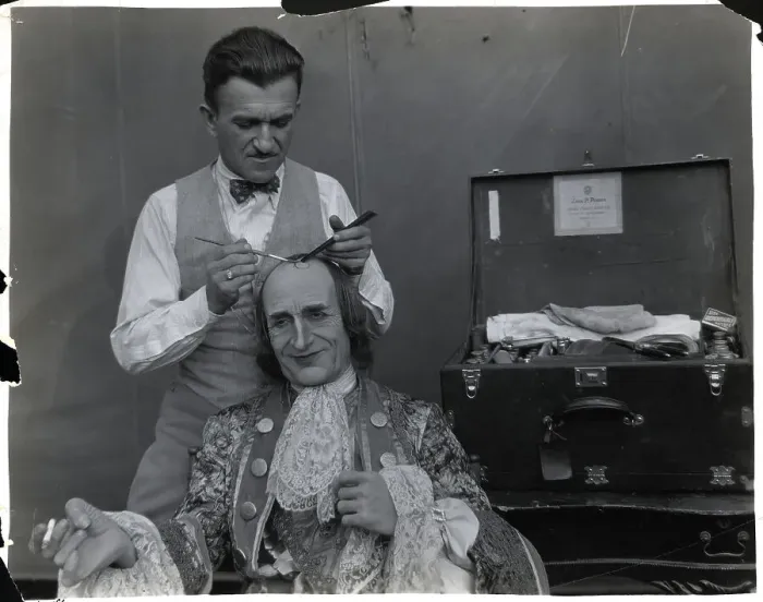 Framed Print : Makeup Man Putting Makeup On Seated Acto Framed Print : Makeup Man Putting Makeup On Seated Acto