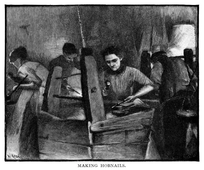 Framed Print : Making Hobnails Framed Print : Making Hobnails