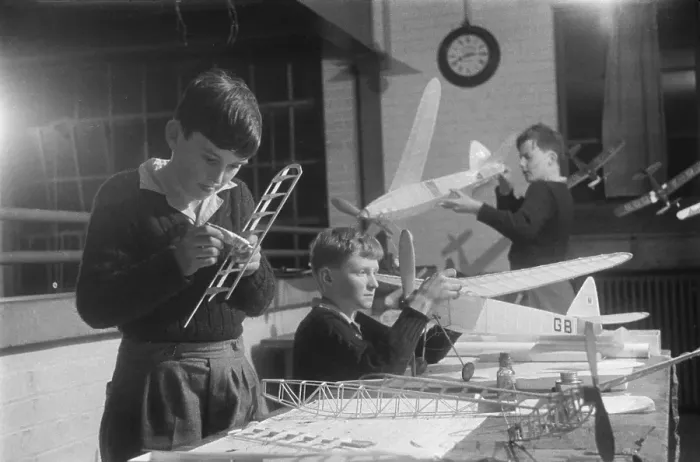 Framed Print : Making Model Aeroplanes