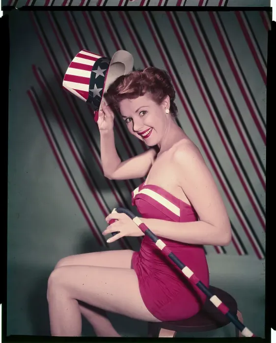 Framed Print : Mala Powers Wearing Red Fourth of July Swimsuit Framed Print : Mala Powers Wearing Red Fourth of July Swimsuit