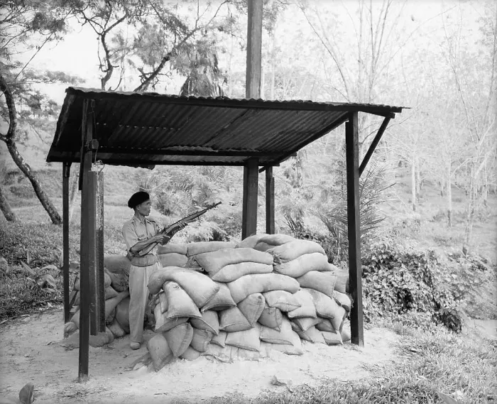 Framed Print : Malayan Soldier Standing Guard