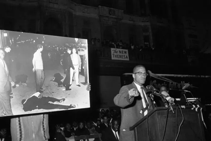 Framed Print : Malcolm X Addresses Harlem Rally Framed Print : Malcolm X Addresses Harlem Rally