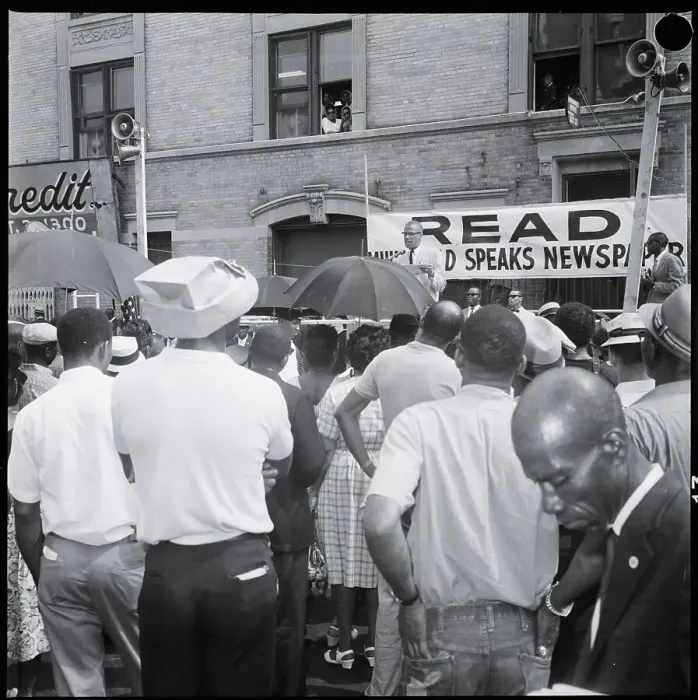 Framed Print : Malcolm X Addressing Crowd At Rally Framed Print : Malcolm X Addressing Crowd At Rally
