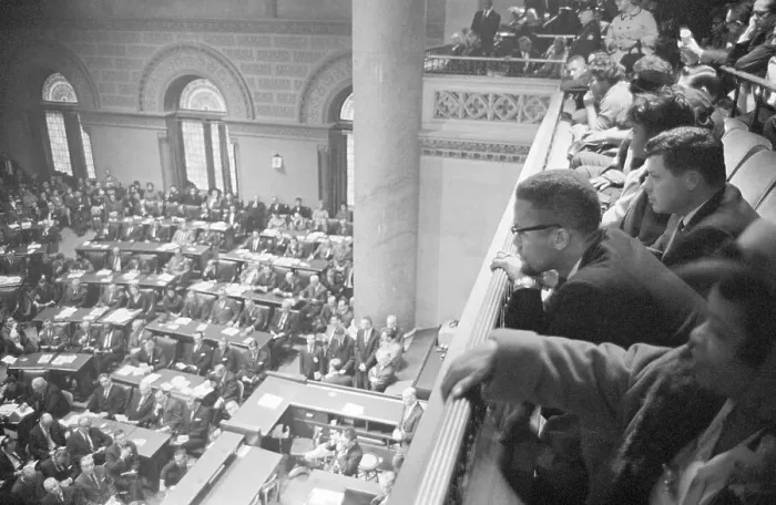 Framed Print : Malcolm X at New York Legislature