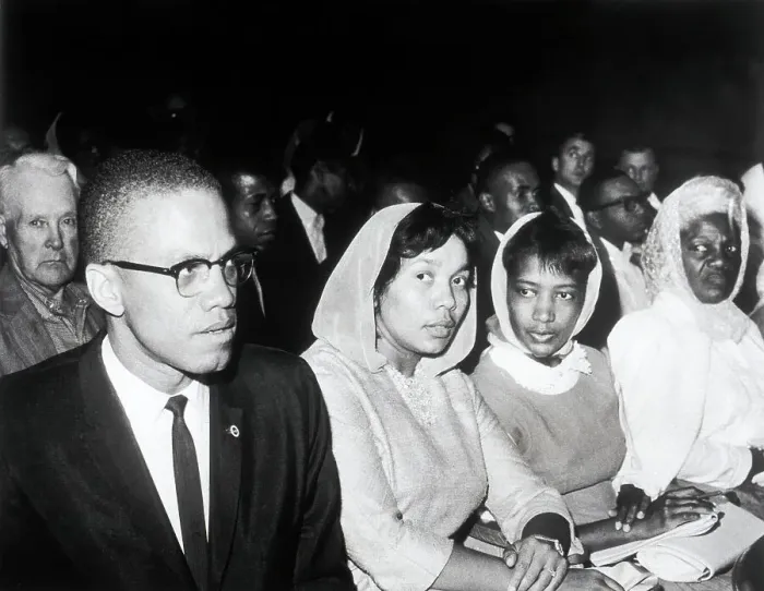 Framed Print : Malcolm X Sitting in Court Room