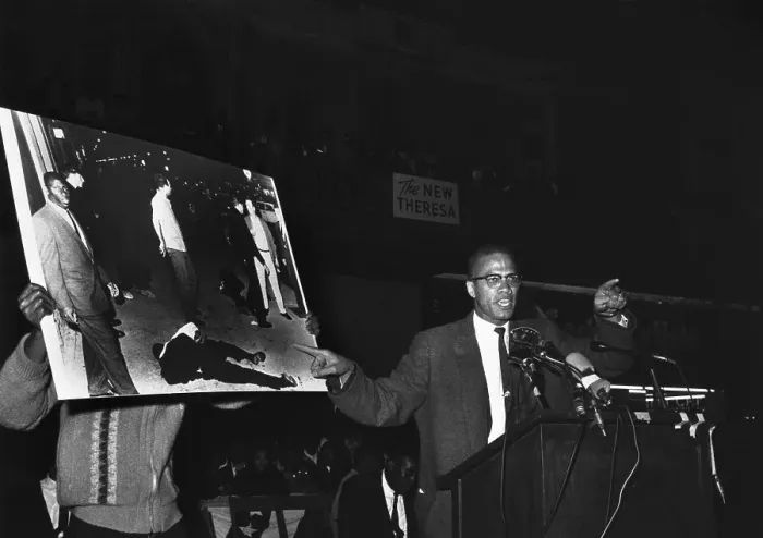 Framed Print : Malcolm X Talking At A Rally