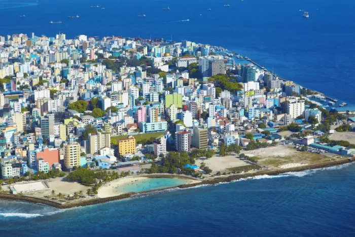 Framed Print : Maldives, aerial view of the capital Male Framed Print : Maldives, aerial view of the capital Male