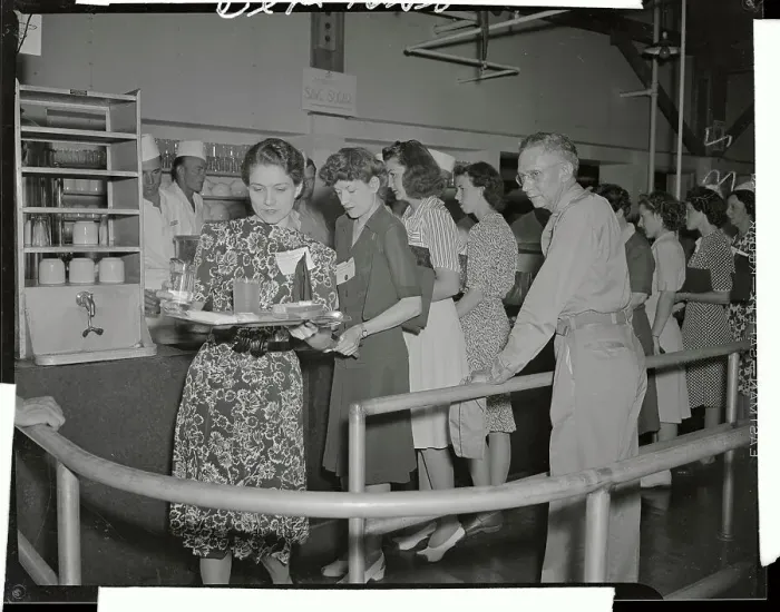 Framed Print : Male Army Officer Overseeing New Female Recruits at Mess Hall Framed Print : Male Army Officer Overseeing New Female Recruits at Mess Hall