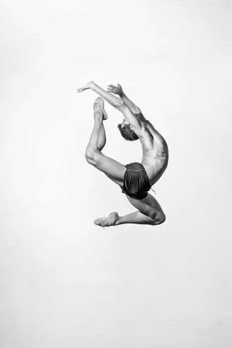 Framed Print : Male ballet dancer against white background Framed Print : Male ballet dancer against white background