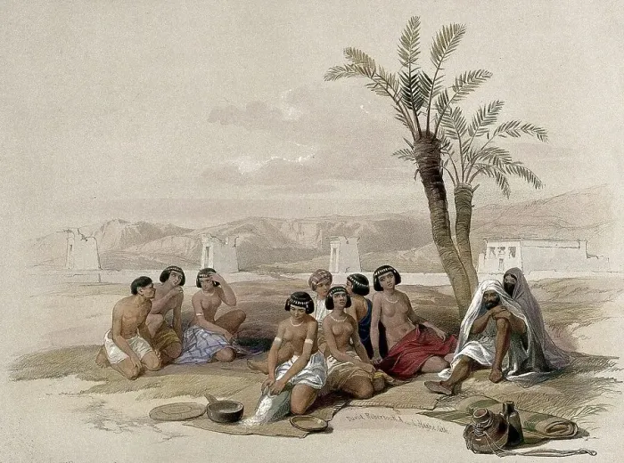 Framed Print : Male and female Ethiopian slaves resting, Korti, Sudan, 1696, Historical, digitally restored reproduction from a 19th century original Framed Print : Male and female Ethiopian slaves resting, Korti, Sudan, 1696, Historical, digitally restored reproduction from a 19th century original