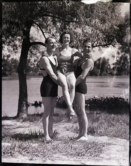 Framed Print : Male Gymnasts Holding up a Woman Framed Print : Male Gymnasts Holding up a Woman