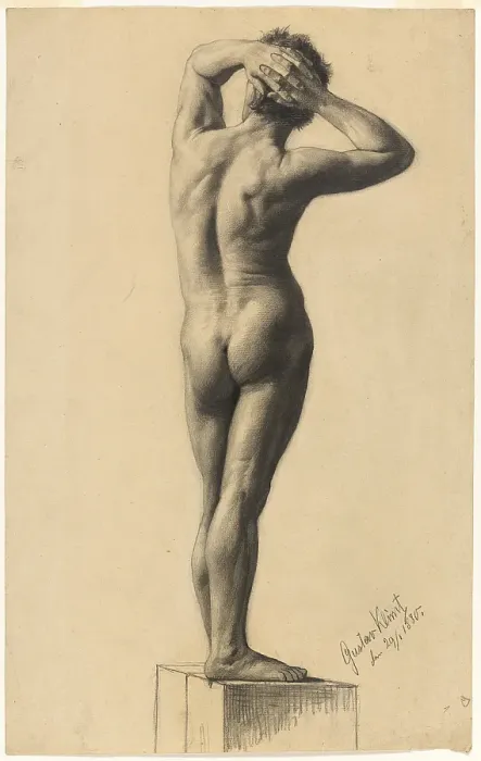 Framed Print : Male Nude, January 29, 1880. Creator: Gustav Klimt Framed Print : Male Nude, January 29, 1880. Creator: Gustav Klimt