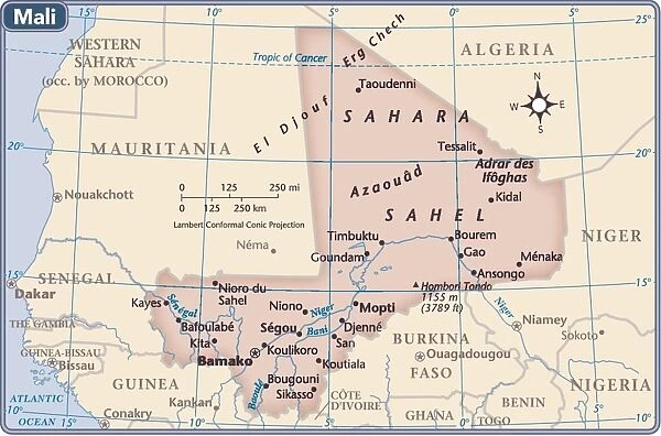 Mali country map