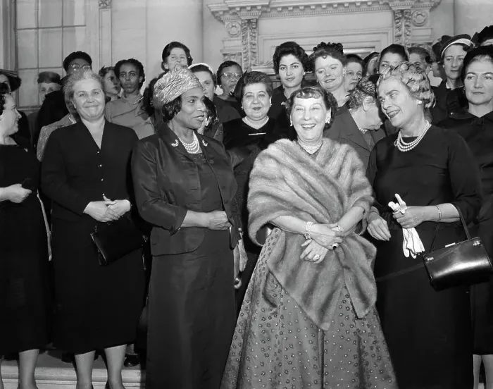 Framed Print : Mamie Eisenhower and Marian Anderson at Luncheon
