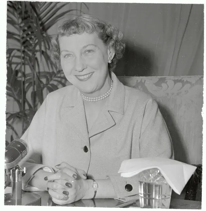 Framed Print : Mamie Eisenhower Smiling and Sitting with Her Hands Clasped