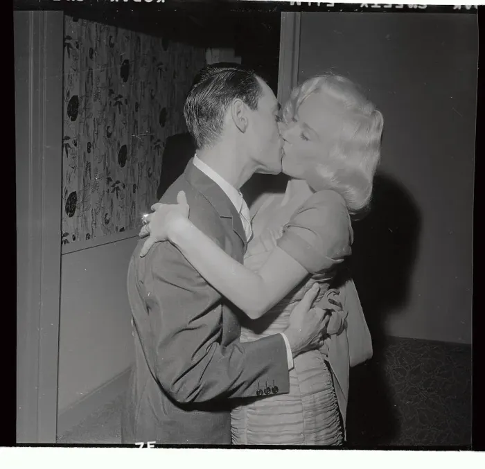 Framed Print : Mamie Van Doren and Ray Anthony Embracing at Their Wedding Framed Print : Mamie Van Doren and Ray Anthony Embracing at Their Wedding