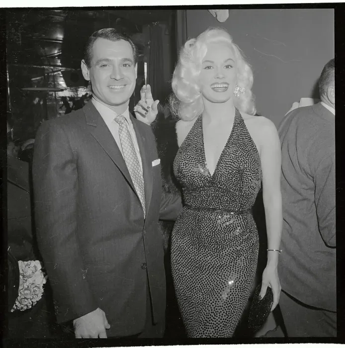 Framed Print : Mamie Van Doren and Ray Anthony Posing for Camera