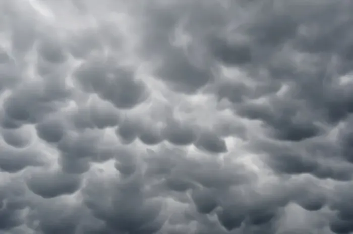 Framed Print : Mammatus clouds, cellular pattern of pouches hanging underneath the base of a thunderstorm cloud, also known as Cumulonimbus cloud, Baden-Wuettemberg, Germany, Europe