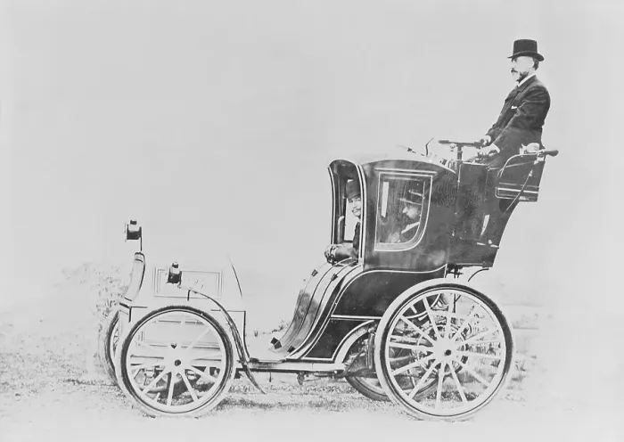 Framed Print : Man Atop Early French Cab Framed Print : Man Atop Early French Cab