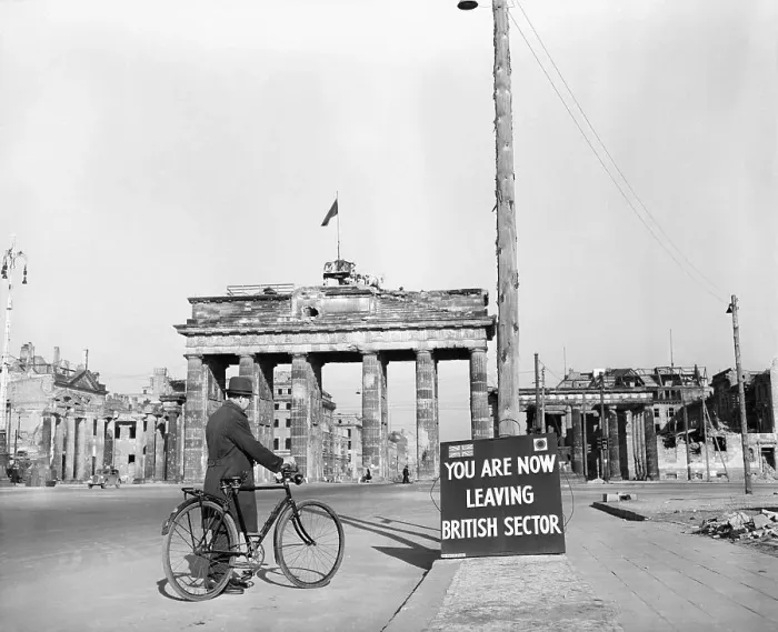 Framed Print : Man with Bicycle at Border