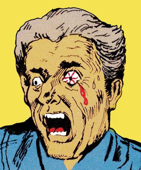 Framed Print : Man with bleeding eye Framed Print : Man with bleeding eye