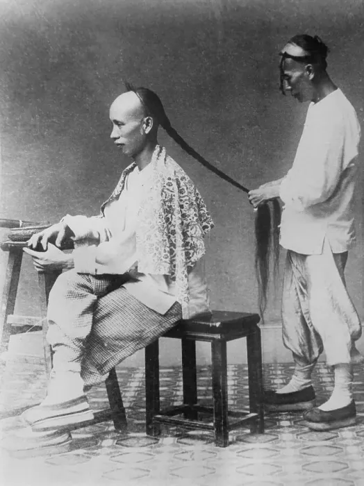 Framed Print : Man Braiding Long Hair of Another Man Framed Print : Man Braiding Long Hair of Another Man