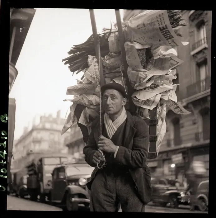 Framed Print : Man Carrying Goods on Frame on Back Framed Print : Man Carrying Goods on Frame on Back