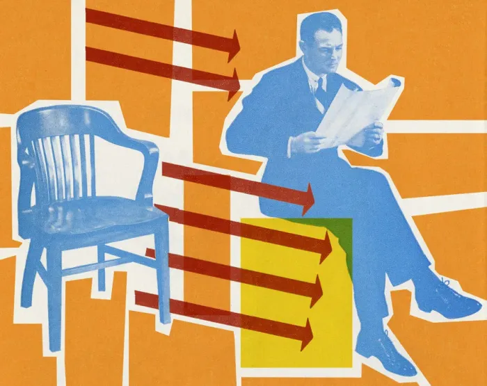 Framed Print : Man and Chair