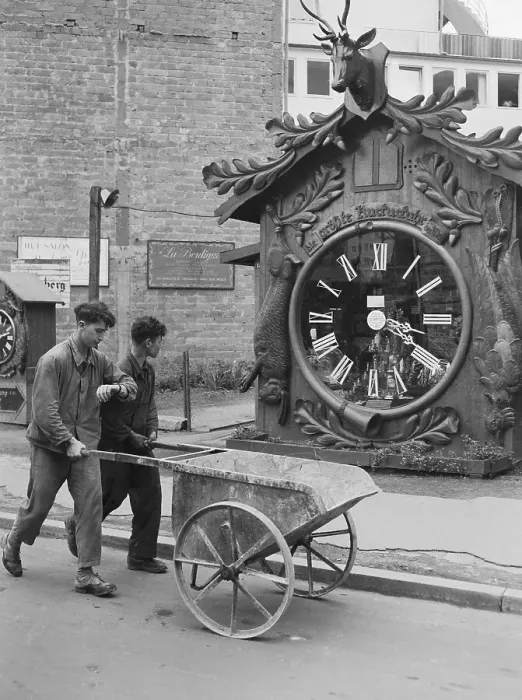 Framed Print : Man Checking Time by Large Clock Framed Print : Man Checking Time by Large Clock