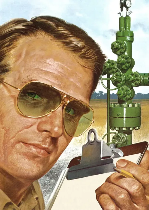 Framed Print : Man With Clipboard and Gas Equipment Framed Print : Man With Clipboard and Gas Equipment