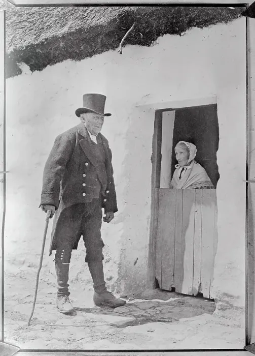 Framed Print : Man Dressed in Irish Old Style of Dress