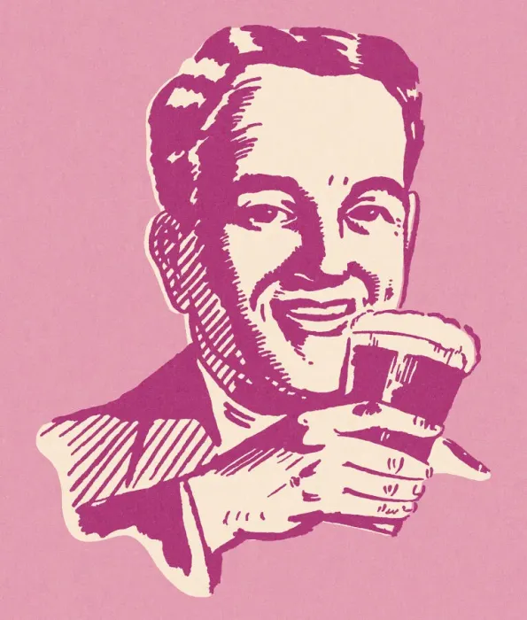Framed Print : Man Drinking a Beer Framed Print : Man Drinking a Beer