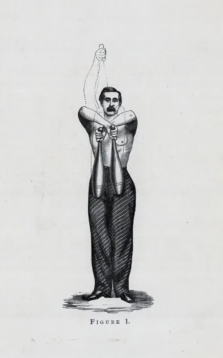 Framed Print : Man Exercising W / Indian Clubs (Illus.) Framed Print : Man Exercising W / Indian Clubs (Illus.)