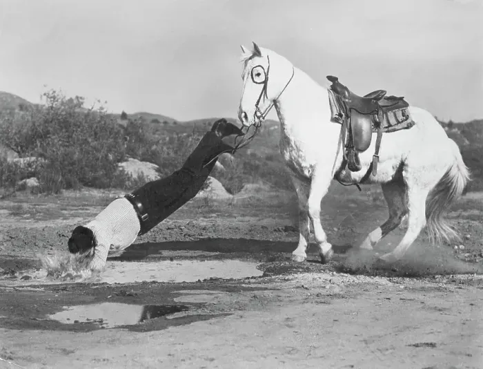 Framed Print : Man Falling From Horse Framed Print : Man Falling From Horse