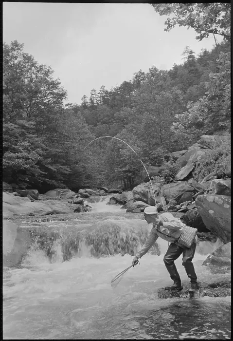 Framed Print : Man Fishing in Little River Framed Print : Man Fishing in Little River