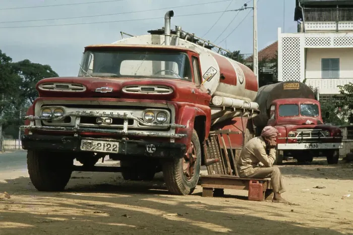 Framed Print : Man And Fuel Truck In Cambodia Framed Print : Man And Fuel Truck In Cambodia
