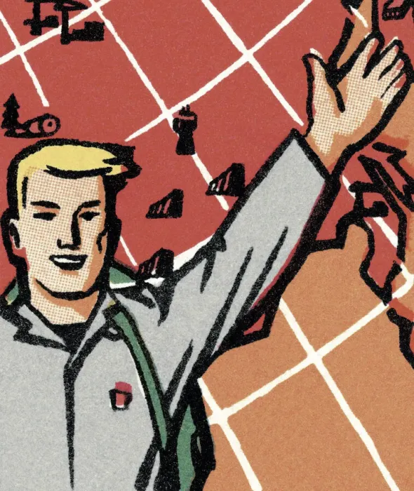 Framed Print : Man Gesturing in Front of a Giant Globe Framed Print : Man Gesturing in Front of a Giant Globe