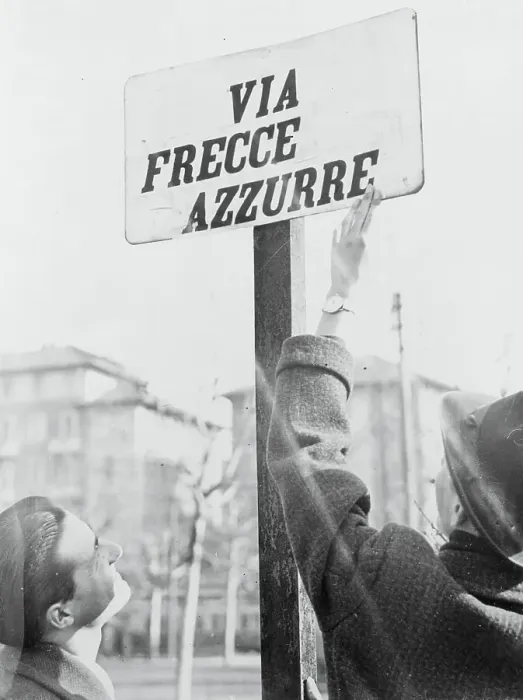 Framed Print : Man Gesturing Towards Street Sign Framed Print : Man Gesturing Towards Street Sign