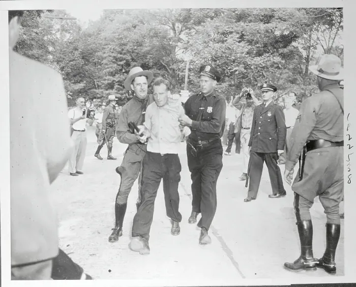 Framed Print : Man Getting Arrested at Paul Robeson Concert Protest Framed Print : Man Getting Arrested at Paul Robeson Concert Protest