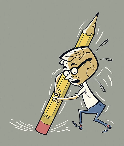 Man with a Giant Pencil