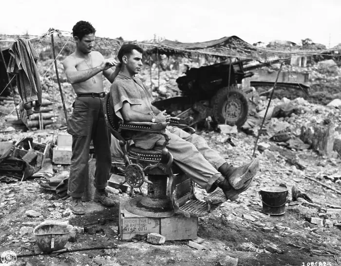 Framed Print : Man Having Hair Cut in Okinawa Framed Print : Man Having Hair Cut in Okinawa