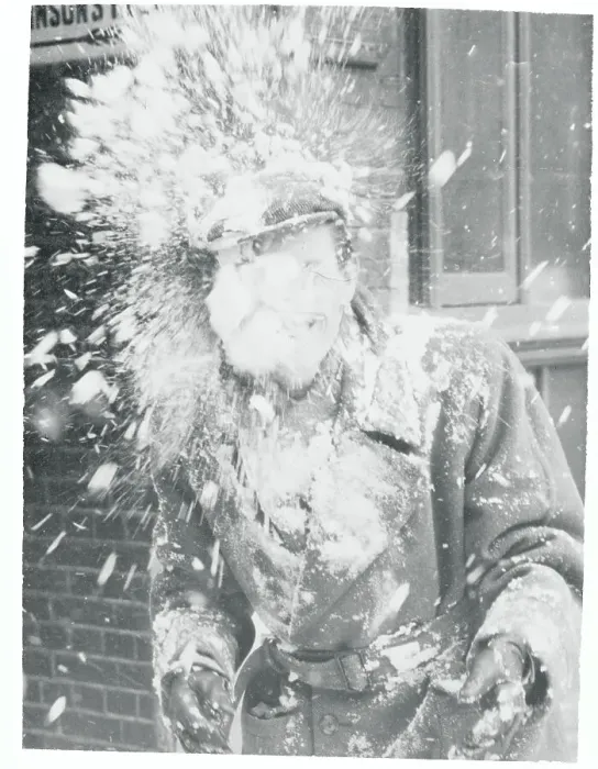 Framed Print : Man Hit by Snowballs Framed Print : Man Hit by Snowballs